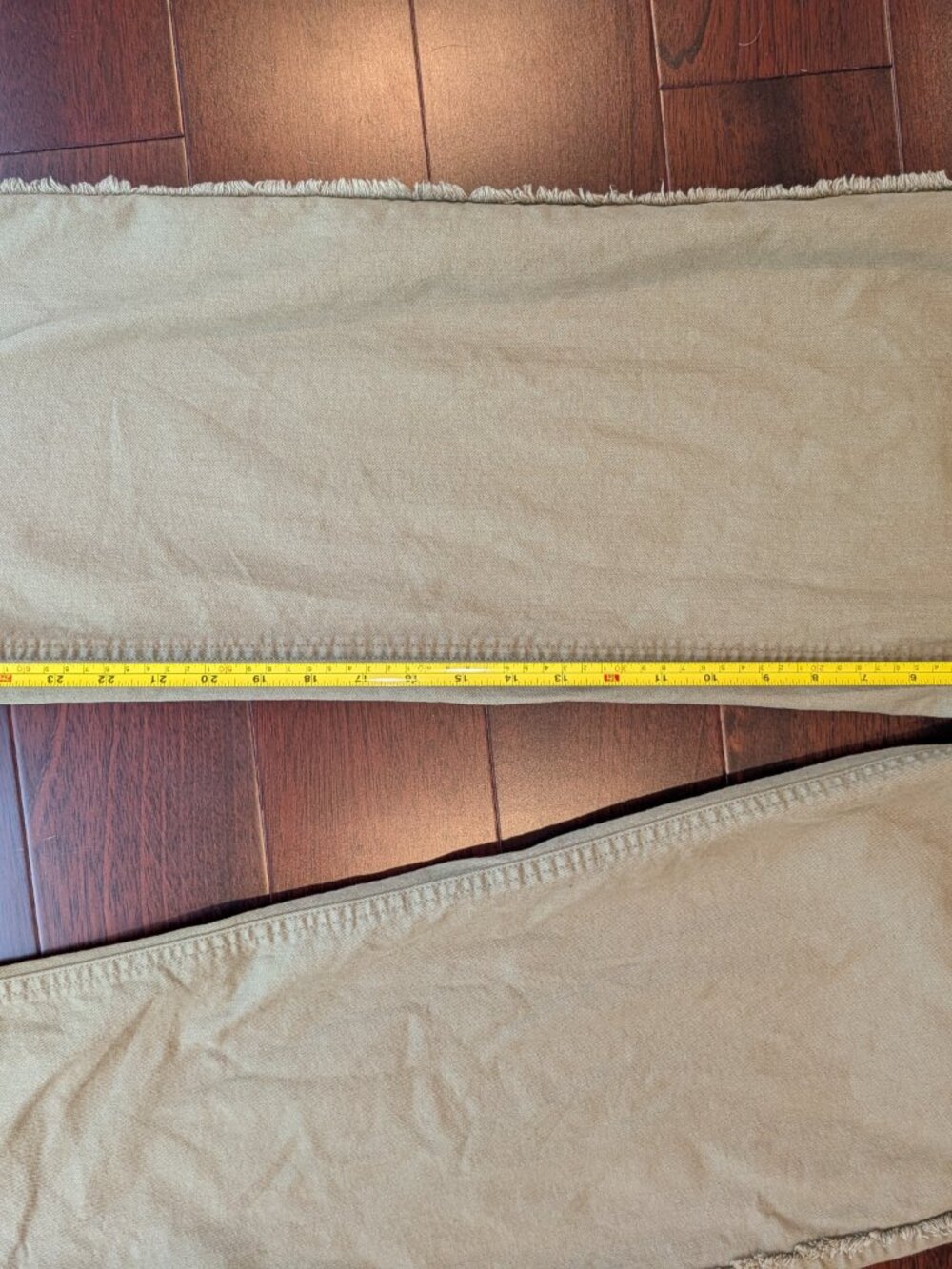 OAK + FORT Olive Green Pants with Raw Edge Side Seams - Size 4 - Picture 2 of 6